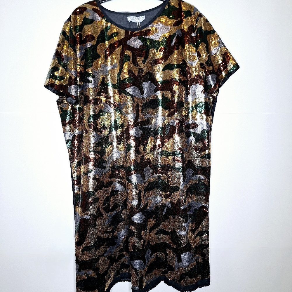 NWT Liquor N Poker brand " The Jackpot in Sequins and Denim". Size 24 dress.